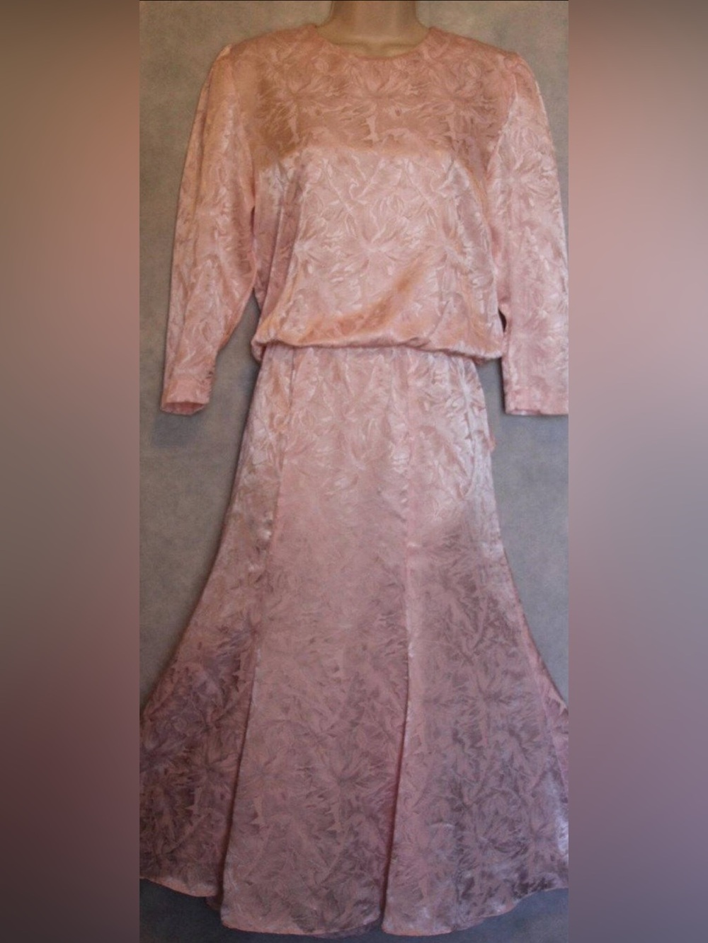 ✨Stunning authentic 1980s vintage pastel pink dress by Katie MFG. size 10